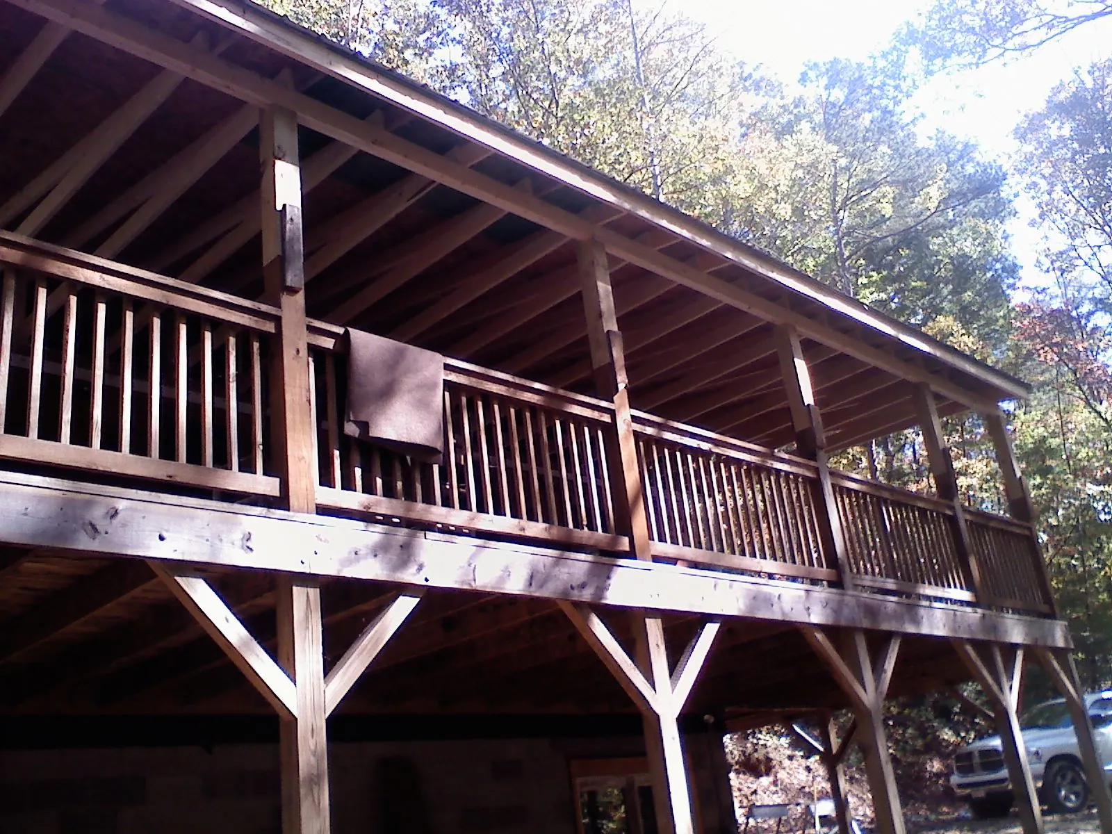Timber framing under a new elevated porch and deck — Roof Leak Repair in Tujunga by Roofing Brothers